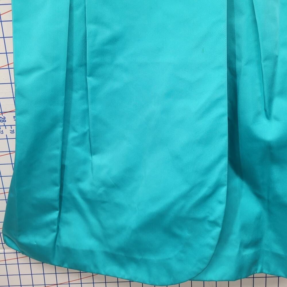 Vintage 50s 60s Satin Blue Boatneck Cocktail Dress Elegant Timeless Style - Picture 11 of 16